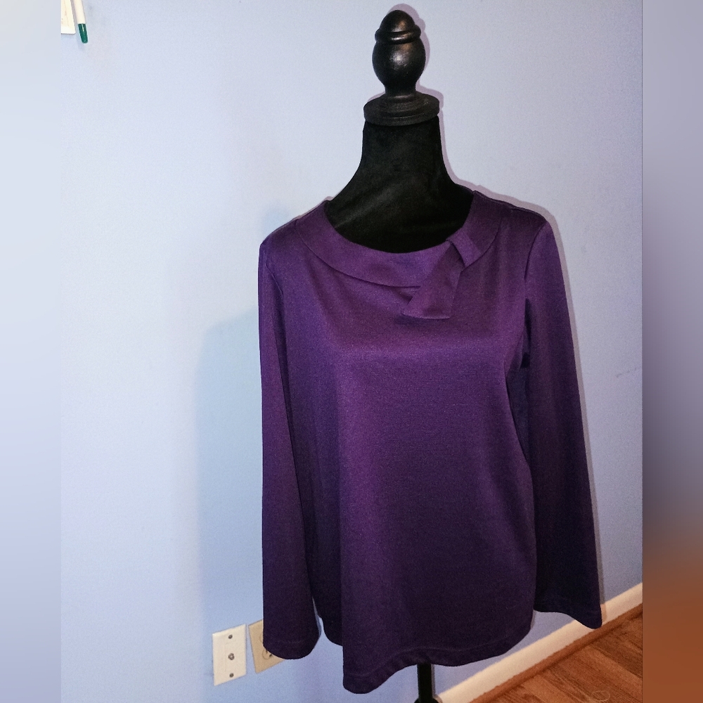 💜 NWOT Womens Elegant Top Small Office Networking Interview Lunch Jewel Tone